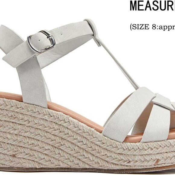 Women's Wide Width Wedge Sandals Platform Open Toe Espadrille Summer Shoes - Picture 2 of 7